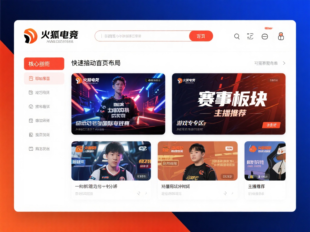 快速熟悉主页布局
火狐电竞主页通常分为几个核心板